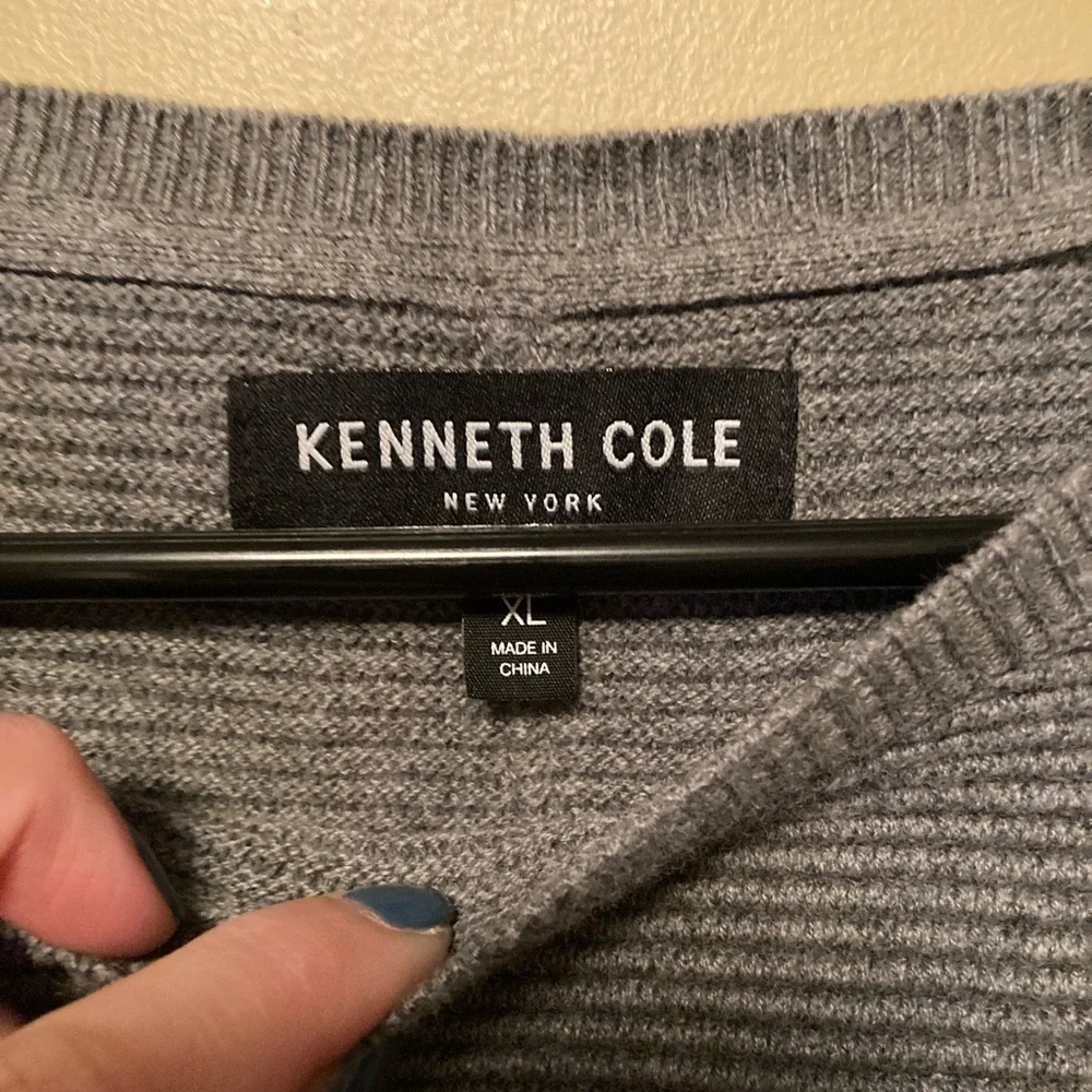 Kenneth Cole New York XL Gray Cashmere Blend Pullover Sweater